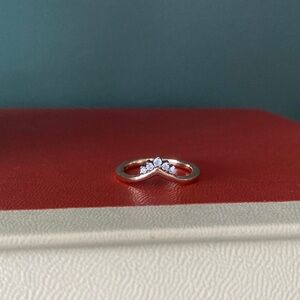 Pandora Rose Gold Tiara Wishbone Ring
